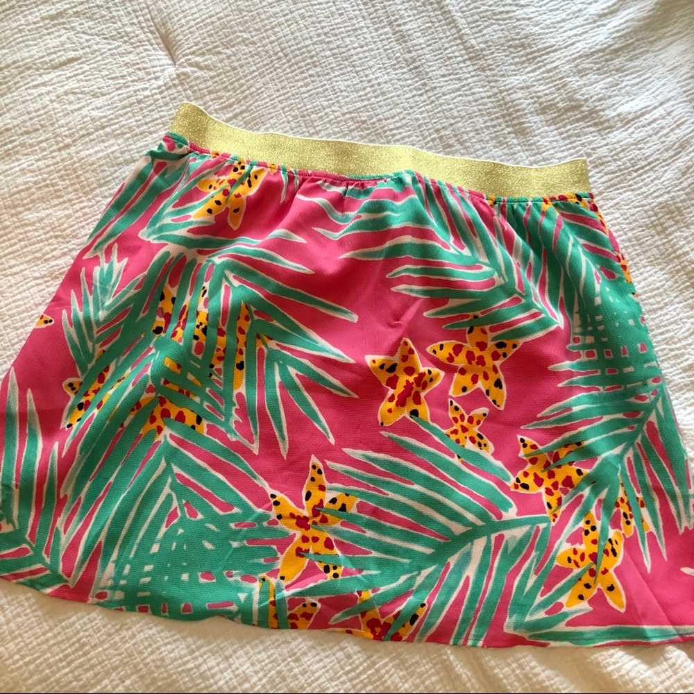 NWOT Lilly Pulitzer Pink & Green Tropical Skirt Size XL - Picture 3 of 6